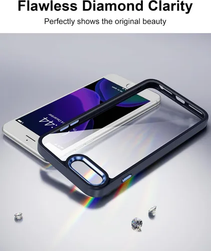Vista 121 de HOOMIL Funda para iPhone 7 Plus/iPhone 8 Plus de 5.5 Pulgadas, sin amarillamiento, protección contra caídas, cubierta trasera dura transparente