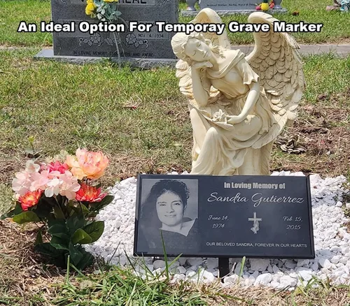 Vista 2 de lápida, lápidas para tumbas, placa conmemorativa personalizada, marcadores de tumba para cementerio, piedra conmemorativa para un ser querido