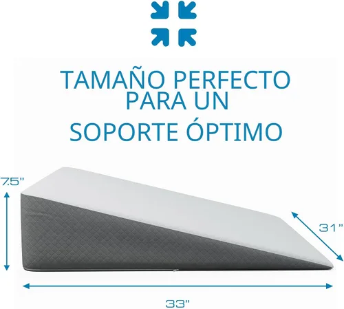 Vista 6 de Kolbs Almohada de Cuña Extra Ancha para Cama Súper Grande, Parte Superior de Espuma Viscoelástica y Funda Jacquard para Dormir con Reflujo Ácido