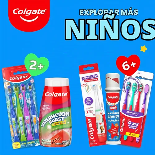 Vista 8 de Colgate pasta de dientes anticavidades para niños con flúor para edades de 2+, sabor a explosión de sandía - 4.6 onzas (4 unidades) For Ages 2 and