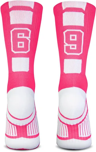 Vista 53 de ChalkTalkSPORTS Calcetines de equipo personalizados - Calcetines con números rosados Elige tu número
