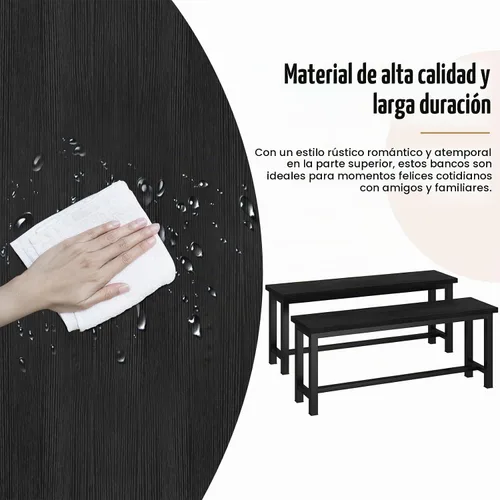Vista 5 de DKLGG Bancos de comedor, banco de cocina de 39 pulgadas, par de 2 para sala de estar, dormitorio, banco de entrada industrial, bancos de comedor