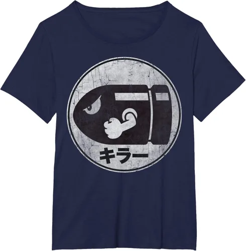 Vista 17 de Super Mario Camiseta con logotipo de Bullet Bill Distressed en Kanji