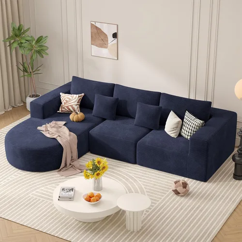 Vista 19 de Sofá cama modular, sofás de nube convertibles para sala de estar, 2 tumbonas de pana sin hueso, sofá cama de gran tamaño para dormitorio,