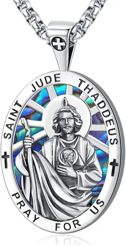 Vista 26 de Collar de San Patrono de Plata de Ley 925 St 01-Virgen María-Oro