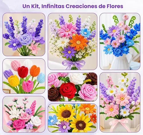 Vista 6 de KARBRING 1000 piezas de limpiapipas, limpiadores de tuberías kit de flores