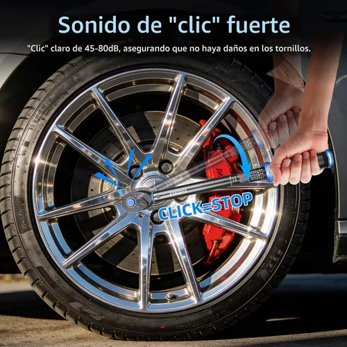 Vista 6 de Llave dinamométrica de 1/2 pulgada con clic de doble dirección, llave dinamométrica profesional de clic de doble dirección 10-170