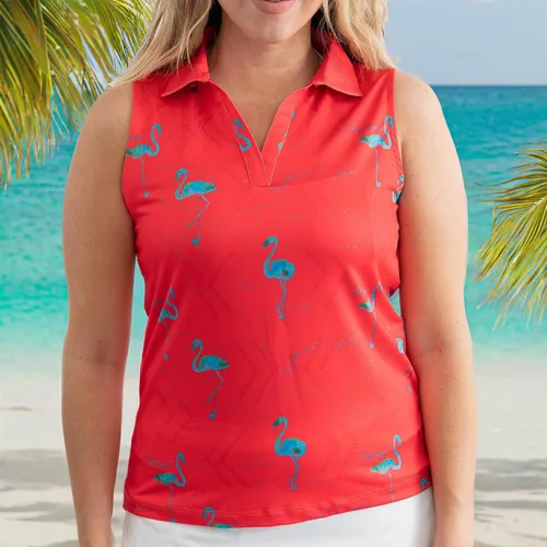 Vista 52 de YATTA GOLF Polo de golf sin mangas para mujer, absorbe la humedad, cuello en V, para golf, entrenamiento, golf