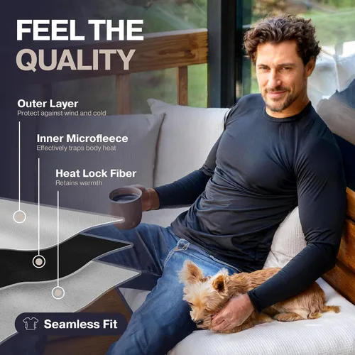 Vista 4 de Thermajohn Thermal Shirts for Men Long Sleeve Thermal Compression Shirts for Men Base Layer Cold Weather
