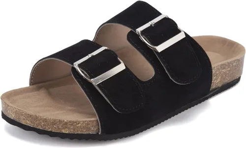 Vista 2 de Anproity Womens Slide Sandal Cork Footbed Sole Comfortable Adjustable Two Strap Buckle Sandals