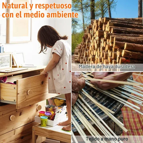 Vista 3 de ANPHSIN Paquete de 6 pomos boho de ratán para armario