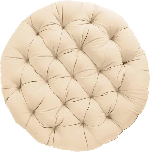 Vista 21 de Sorra Home - Cojín con mechones Papasan - Cojín redondo cómodo para silla Bucket & Moon - Cojín de piso con espuma suave para muebles