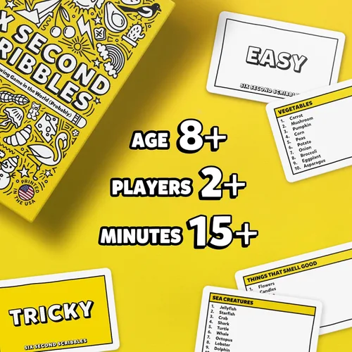 Vista 2 de Six Second Scribbles: El Dibujo Frenéticamente Rápido y Fantásticamente Divertido Un Juego de Fiesta Familiar para Niños, Adolescentes y Adultos