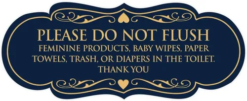 Vista 71 de Signs ByLITA Designer Please Do Not Flush Etiqutte Letrero (negro) - Pequeño 1 paquete