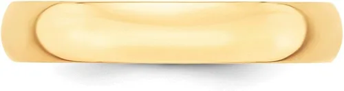 Vista 2 de Sólido 14K Amarillo Oro 4mm redondeado boda banda anillo, oro amarillo, 8, HRL040-8