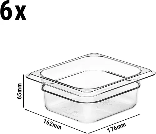 Vista 2 de Cambro Camwear 62CW135 - Sartén para alimentos, 1/6 x 2 pulgadas, transparente