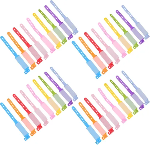 Vista 6 de Pulseras de papel, 100 unidades, reutilizables, impermeables, médicas, de PVC, ajustable, de seguridad, para pacientes, eventos (color al azar)