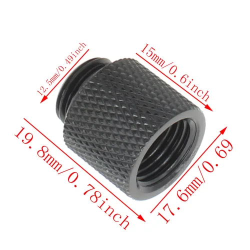 Vista 2 de 3 piezas G1/4 macho a hembra extensor con junta tórica para sistemas de refrigeración por agua de PC [FDXGYH, ordinario]