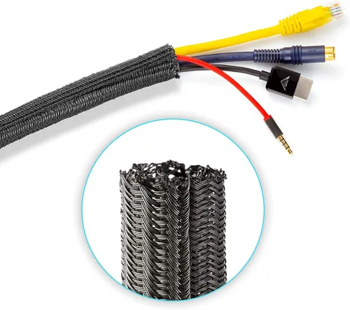 Vista 14 de Cable Management - Telar de cables de 3 a 12 pulgadas, tubería dividida para cables en el suelo, protectores de cables contra cables de masticación