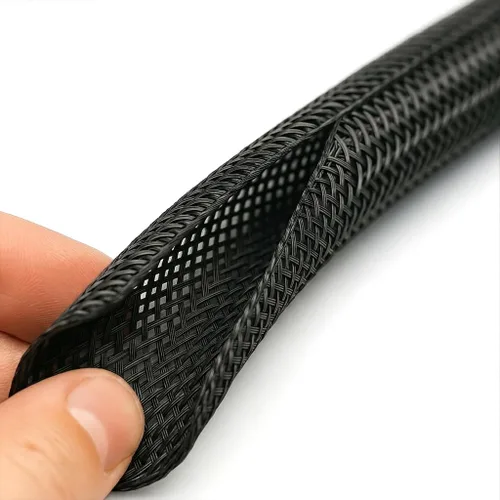 Vista 2 de Electriduct Funda Trenzada Envolvente de Cierre Automático con Gancho de 1/8", Manga Ignífuga de Malla Flexible, Protector de Cables, Organizador