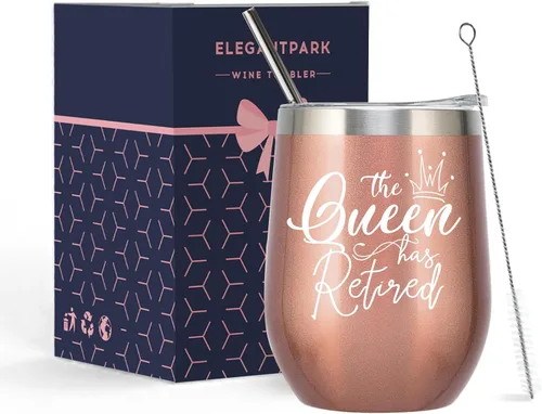 Vista 9 de ELEGANTPARK Regalos de jubilación para mujeres 2026, regalos para compañeros de trabajo para mujeres, Wise Woman Said I'm Outta Here, vaso