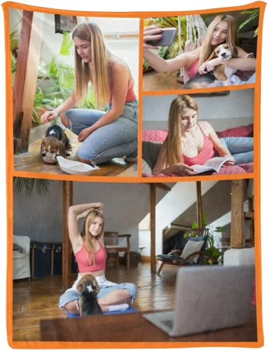 Vista 5 de Manta personalizada con foto, manta de franela suave universitaria, regalos personalizados para bebé, papá, mamá, abuela, abuelo, amigos, pareja, 1