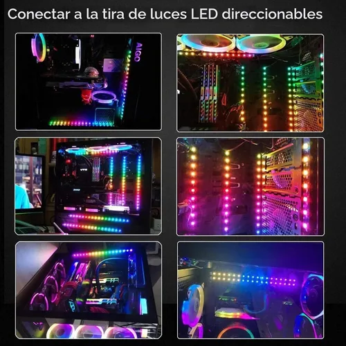 Vista 7 de Cable Divisor ARGB, Cable de Extensión Divisor RGB Direccionable de 1 a 2 Hembra a Hembra 5V 3 Pines Cable de Sincronización LED ARGB para Extender