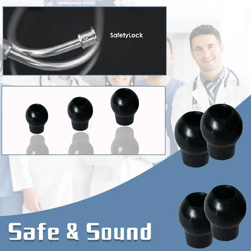 Vista 2 de Piezas de oreja de MDF, reemplazo de puntas de oreja de sellado suave compatibles con accesorios de estetoscopio MDF (negro)