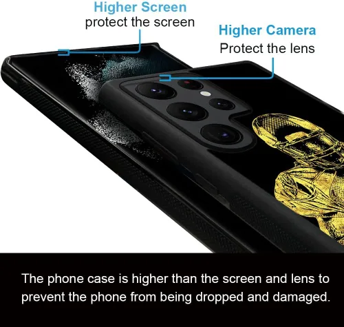 Vista 3 de Funda compatible con Samsung Galaxy S23 Ultra, fundas de teléfono de fútbol americano para hombres y mujeres, goma de silicona suave completa