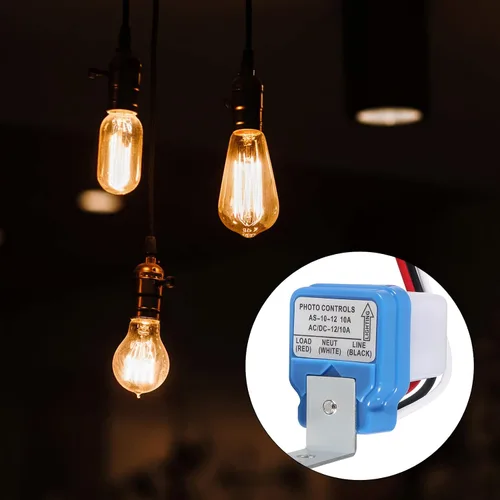 Vista 7 de Interruptor de fotocélula de 12 V 10 A, interruptor automático de sensor de luz de fotocélula de encendido/apagado automático, interruptor de luz a