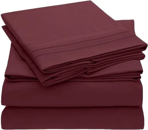 Vista 13 de Home Must Haves Juego de ropa de cama de lujo bordada de color liso 2000, extra suave, acogedor, bolsillo profundo de 12 pulgadas con fundas