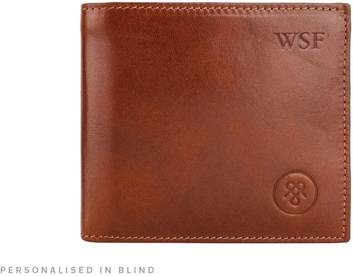 Vista 9 de Maxwell Scott - Mens Luxury Leather Wallet with Coin Pocket Pouch - Handmade from Full Grain Hides -The Ticciano Chestnut Tan