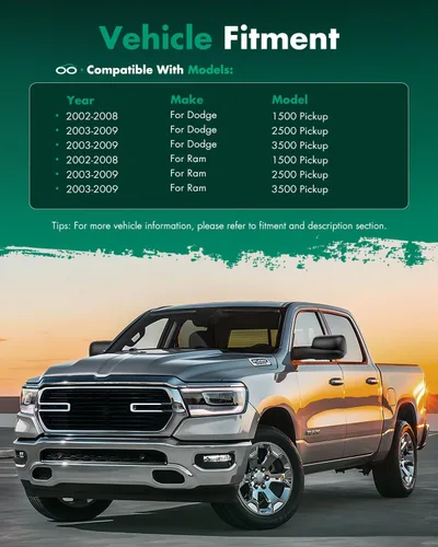 Vista 6 de SCITOO Compatible con espejo de remolque Dodge Espejo retrovisor lateral del pasajero 2002-2008 para Dodge para Ram 1500 2500 3500 Control
