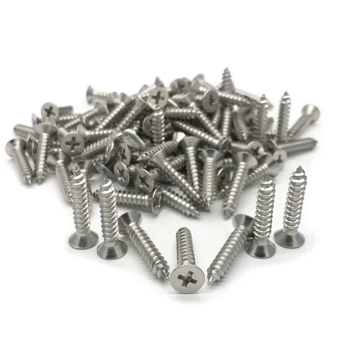 Vista 10 de Tornillos de 0.197 x 0.472 in, cabeza plana, Phillips Drive, autoperforantes, tornillos de madera para paneles de yeso de acero inoxidable 304, 100
