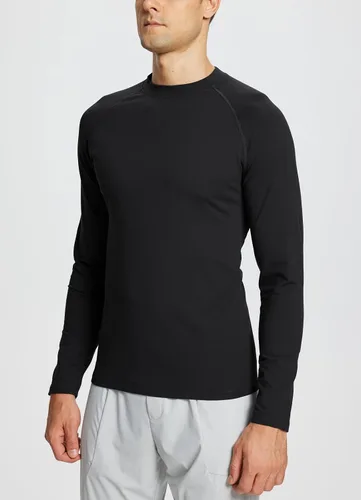 Vista 2 de BALEAF Camisa térmica de manga larga de forro polar para hombre, para entrenamiento en clima frío, camiseta para correr que absorbe la humedad