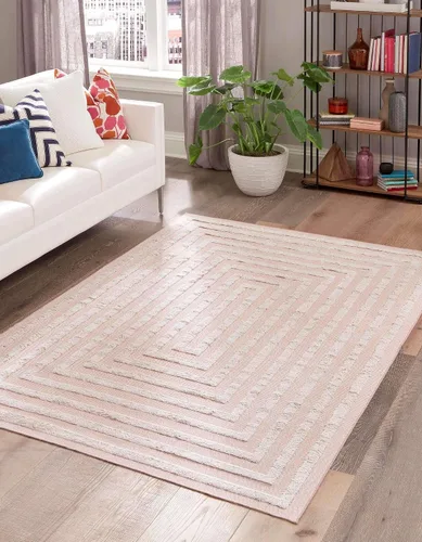 Vista 14 de Unique Loom Casa Collection Toluca - Alfombra rectangular de 2 pies 3 x 3 pies, color beige y marfil