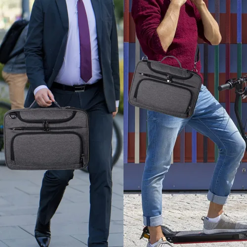 Vista 7 de BERTASCHE Funda para laptop de 12.3-13 pulgadas compatible con MacBook Air 13/Pro 13, Surface Pro 11/10/9/8/7/6/5/4, iPad Pro/Air de 13 pulgadas Gris