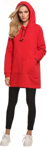 Vista 6 de Qearl - Sudadera con capucha para mujer de ajuste holgado para otoño con bolsillos, S