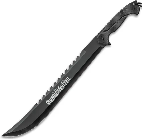 Vista 7 de Swamp Master Machete Knife Funda incluida Hoja de acero inoxidable Mango de TPU texturizado Cordón Longitud total de 24 pulgadas