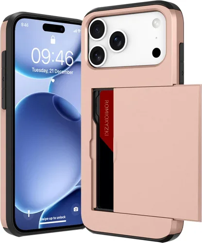 Vista 6 de ZIYE Funda tipo cartera para iPhone 16 Plus con tarjetero, antiarañazos de doble capa con bolsillo oculto, funda a prueba de golpes compatible