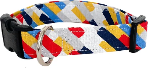 Vista 2 de Collar de perro New Wave en rayas rojas (XS)