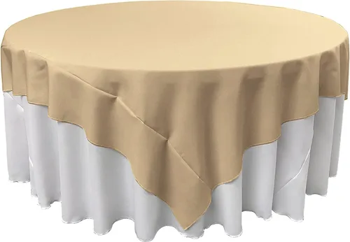 Vista 109 de LA Linen. Mantel cuadrado de popelina de poliéster