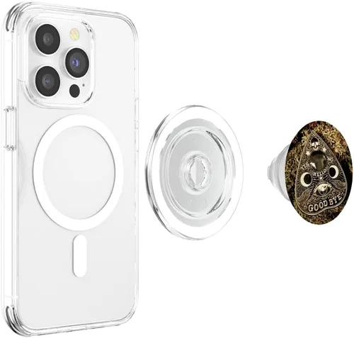 Vista 4 de Lindo tablero de alcohol Ouija de planchette, estilo vintage, gótico, de terror, PopSockets MagSafe PopGrip para iPhone