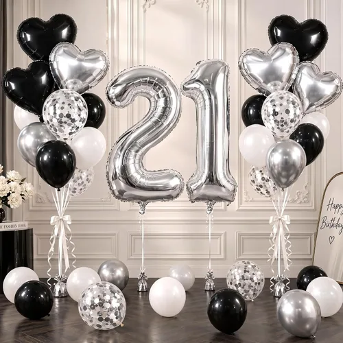 Vista 62 de TONIFUL Globo de aluminio negro de 40 pulgadas con el número 0, decoraciones de cumpleaños negro (Bk-black)