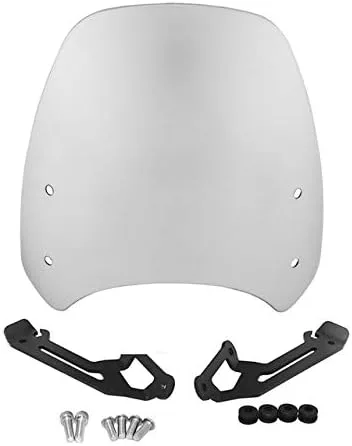 Vista 8 de GLoyer Motorcycle Windshield Windscreen Windshield Fly Screen Shield Wind Deflector with Bracket Compatible with Ducati Scrambler 400 800 2015 2016