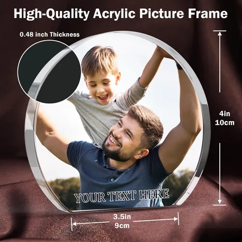 Vista 2 de Marcos de fotos personalizados, marco de fotos acrílico con texto fotográfico, regalos de cumpleaños personalizados para mujeres y hombres, regalos