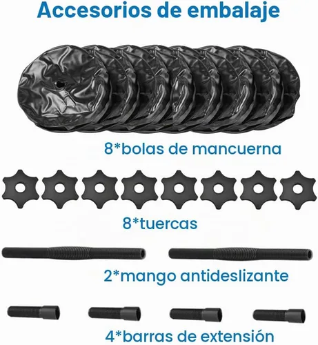 Vista 6 de Water Filled Dumbbells Set - Water Filled Weights - Portable Travel Weights - Adjustable Dumbbells Negro: 4~32 Lbs Par
