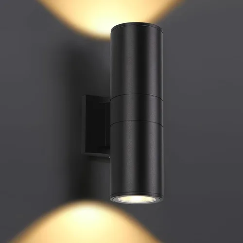 Vista 11 de DAKAFUL 5CCT - Luces de pared regulables para exteriores, paquete de 2 unidades, 3000 K, 5000 K, 6000 K, cilindro LED integrado, luz de aluminio