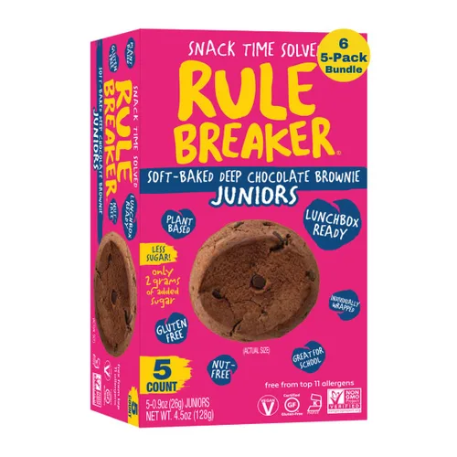 Vista 24 de Rule Breaker - Galletas veganas, sin gluten, sin nueces, hipoalergénicas, Kosher, envueltas individualmente, 1.9 oz, aperitivos