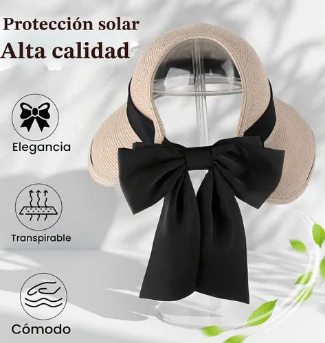 Vista 6 de Ababalaya Sombreros de sol enrollables para mujer, sombrero de playa de Beige jaspeado